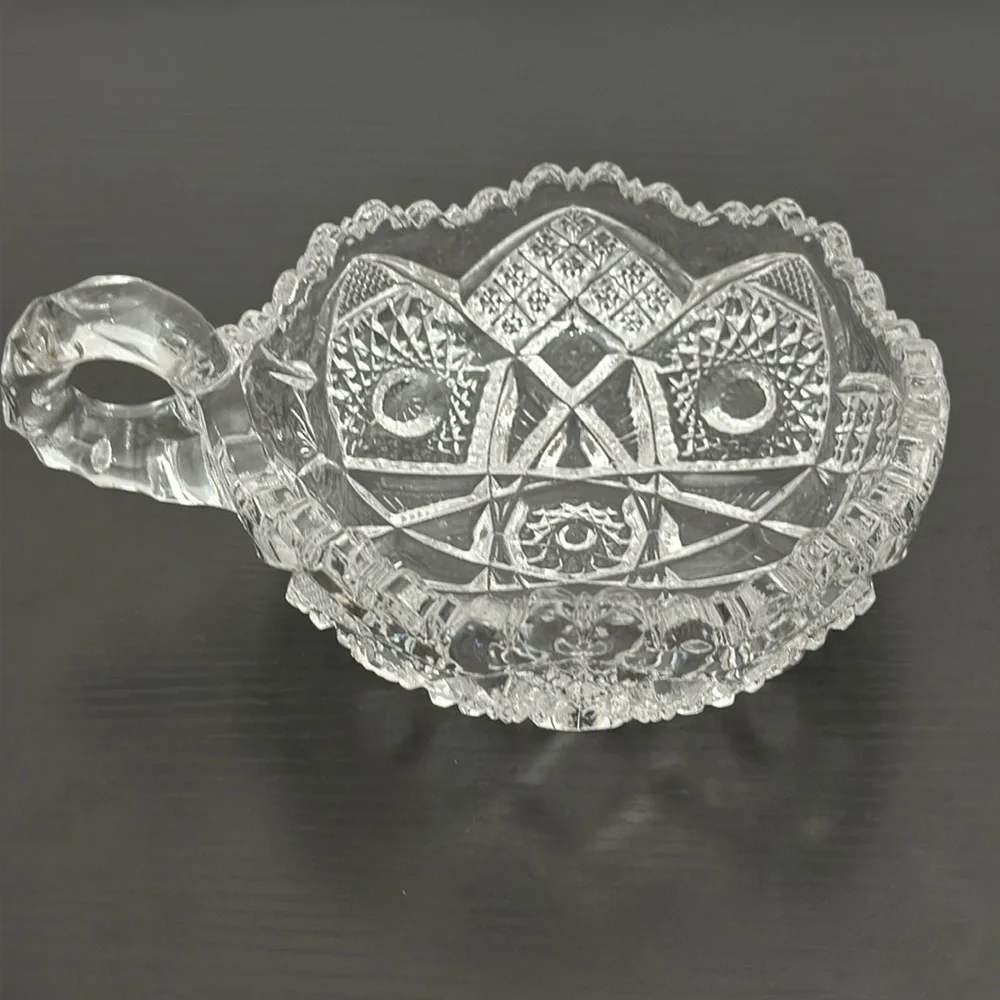 Imperial Glass Ohio Vintage 42576 Clear Early American Handled Nappy Bowl